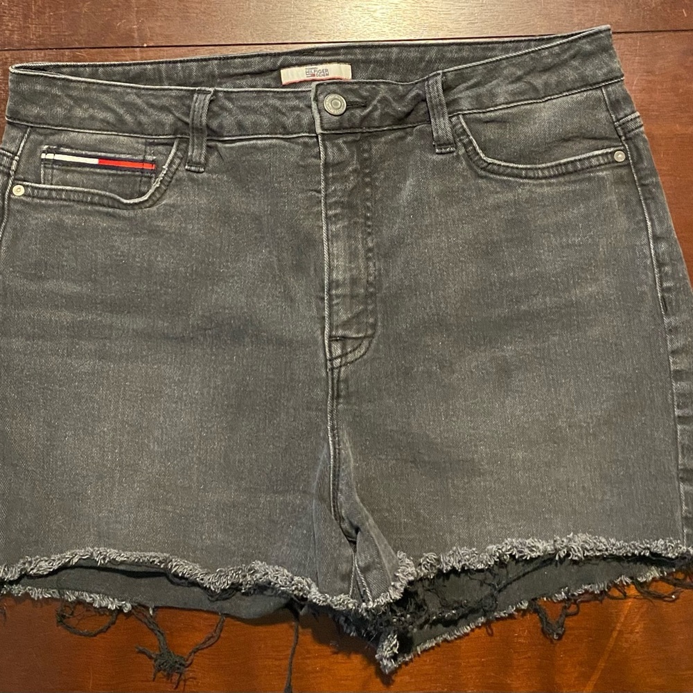 Womens Tommy Hilfiger Denim Black Shorts Size 14
